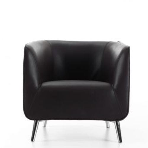 Fauteuil visiteur contemporain - CLUB - OFISTIM - en cuir / noir / professionnel