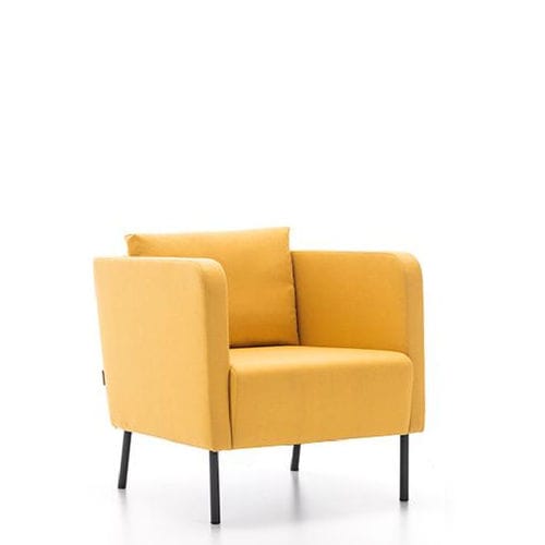 Fauteuil visiteur contemporain - TWIN - OFISTIM - en tissu / tapissé / jaune