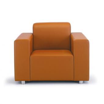 Fauteuil visiteur contemporain - MODIA - OFISTIM - en cuir / marron / professionnel