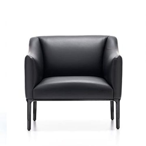 Fauteuil visiteur contemporain - KARAZI - OFISTIM - en cuir / tapissé / noir
