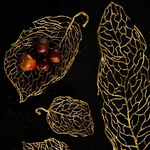 Centre de table en laiton - AUTUMN LEAF  - Michael Aram - contemporain