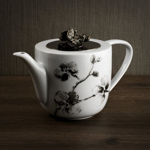 Théière en porcelaine - BLACK ORCHID - Michael Aram - en acier inoxydable / à usage domestique