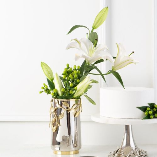 Vase contemporain - LAUREL - Michael Aram - en laiton / en inox