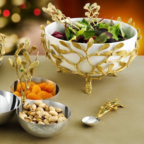 Bol en porcelaine - MISTLETOE  - Michael Aram - en laiton / contemporain