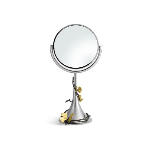 Miroir à poser - BUTTERFLY GINKGO  - Michael Aram - contemporain / rond / en laiton nickelé