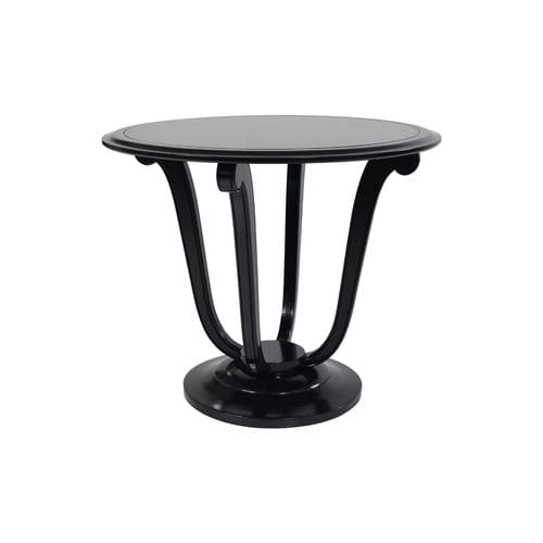 Table d'appoint Art Déco - LÉDA  - Pierre COUNOT BLANDIN - en hêtre / en verre / avec piètement en hêtre