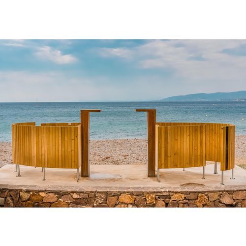 Cabine de plage pour vestiaire - Onlywood - en pin / en acier galvanisé / pour espace public