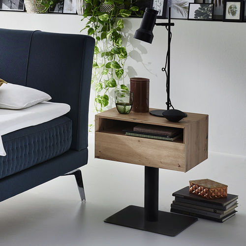 Table de chevet contemporaine - NIGHTLIGHT - Kamjo Bedding OÜ - en chêne / avec piètement en métal / rectangulaire