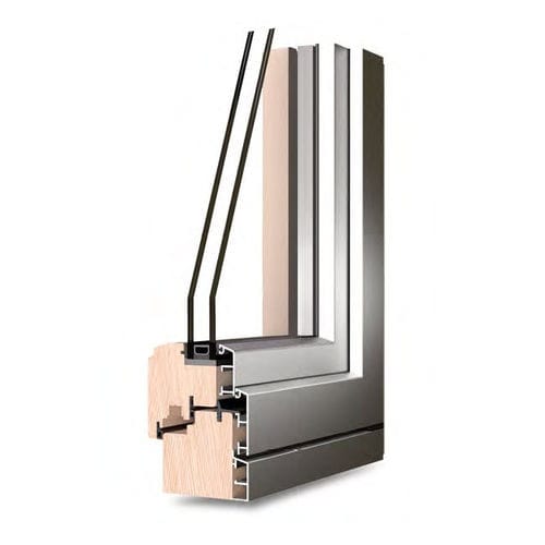 Profilé pour fenêtre en bois massif - QUADRA 5000/S - Termo Express - en aluminium anodisé / en aluminium laqué / à isolation thermique