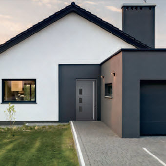 Porte d'entrée - CLASSIC - Termo Express - en aluminium / battante / contemporaine