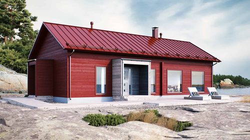 Maison en bois massif empilé - HEHKU 100 - Kuusamo Hirsitalot Oy - modulaire / contemporaine / de plain-pied