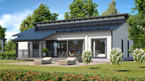 Maison en bois massif empilé - ALAVA 123 - Kuusamo Hirsitalot Oy - modulaire / contemporaine / de plain-pied