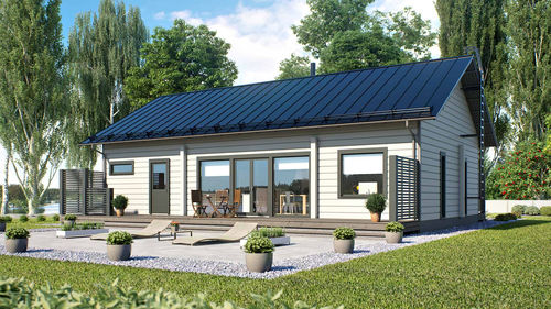 Maison en bois massif empilé - HELMI 119 - Kuusamo Hirsitalot Oy - modulaire / contemporaine / de plain-pied