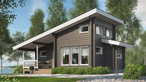 Maison en bois massif empilé - SAAPUNKI 30 - Kuusamo Hirsitalot Oy - modulaire / contemporaine / studio