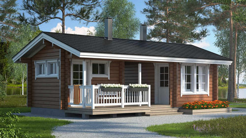 Maison en bois massif empilé - SUOMELA 22 - Kuusamo Hirsitalot Oy - modulaire / contemporaine / de plain-pied