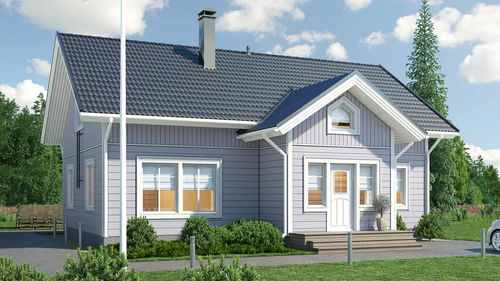 Maison en bois massif empilé - PELTOLA 152 - Kuusamo Hirsitalot Oy - modulaire / contemporaine / à 2 étages