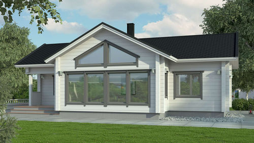 Maison en bois massif empilé - TUPALA 90 - Kuusamo Hirsitalot Oy - modulaire / contemporaine / de plain-pied