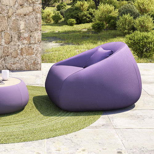 Fauteuil contemporain - VIGO - IVINI - en tissu / en aluminium / avec coussin amovible