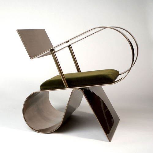 Fauteuil design original - SYMPHONY - Jason Mizrahi Designs - en velours / en aluminium / personnalisable