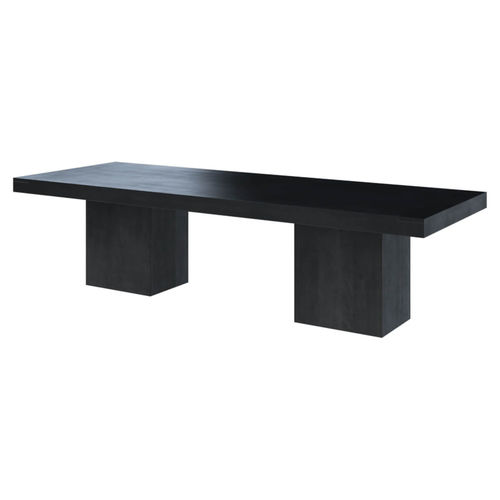 Table à manger contemporaine - ATHAN - Furniture BoutiQ - en bois massif / avec piètement en bois / rectangulaire