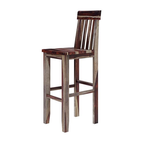Tabouret de bar classique - OKLAM - Furniture BoutiQ - en bois / avec piètement en bois / piètement central