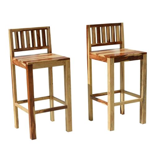 Tabouret de bar classique - KUSHI - Furniture BoutiQ - en bois / avec piètement en bois / 4 pieds