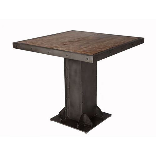 Table à manger design industriel - PYRAM - Furniture BoutiQ - en bois / avec piètement en fer / carrée