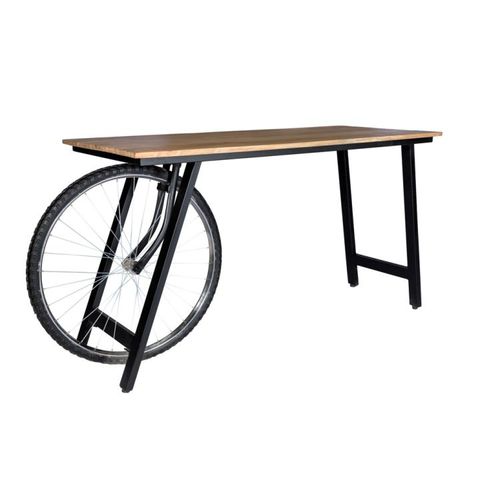 Bureau sur pied - SARAVEN - Furniture BoutiQ - design industriel / en bois massif / droit