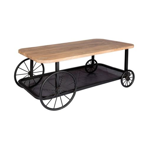 Table basse design industriel - AREEY - Furniture BoutiQ - en bois / avec piètement en fer / rectangulaire