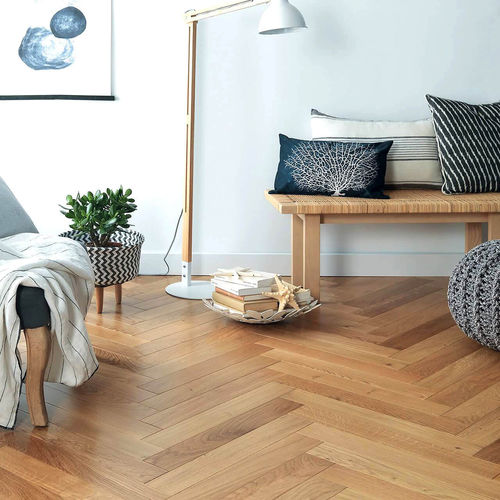 Parquet contrecollé - SELECTION SATIN - Décoplus Parquets - en chêne européen / à batons rompus / verni