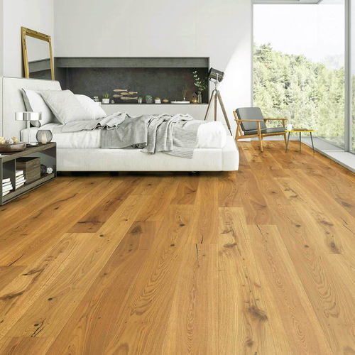 Parquet contrecollé - NATUR - Décoplus Parquets - en chêne européen / brossé / verni