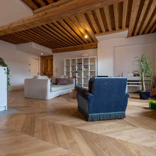 Parquet massif - COUNTRY NATUREL - Décoplus Parquets - en chêne / point de Hongrie / huilé