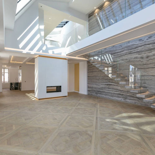 Parquet massif - DALLES DE VERSAILLES PRIME BRUT - Décoplus Parquets - en chêne / avec incrustations en bois / à coller
