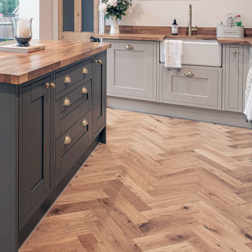 Parquet contrecollé - VELOURS - Décoplus Parquets - en chêne européen / à batons rompus / huilé