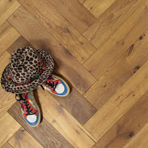 Parquet contrecollé - COGNAC - Décoplus Parquets - en chêne européen / à batons rompus / huilé