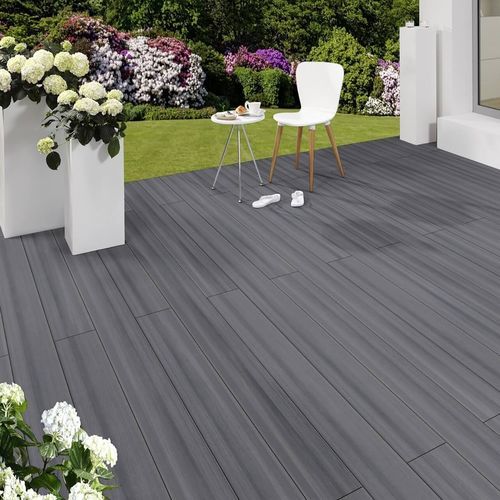 Lame de terrasse en bois composite - GREY OUTDOOR - Décoplus Parquets - aspect bois / rainurée / clipsable