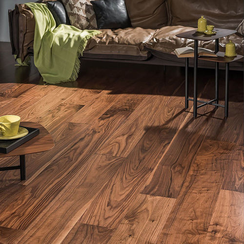 Parquet contrecollé - NOYER AMERICAIN RUSTIQUE - Décoplus Parquets - en noyer / verni / mat