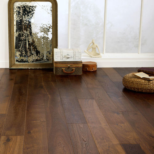 Parquet contrecollé - CANELLE - Décoplus Parquets - en chêne européen / brossé / verni
