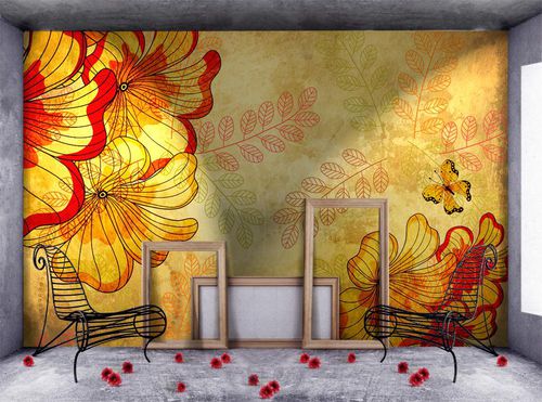 Papier peint contemporain - PARADISE - mycollection - à motif / aspect tissu / noir