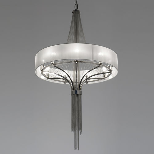 Lustre contemporain - EX05 - Patrizia Garganti - en chrome / en tissu / 9 ampoules