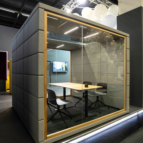 Cellule de concentration acoustique - MICROOFFICE QUADRIO III - SilentLab - vitrée / avec porte vitrée / pour 4 personnes