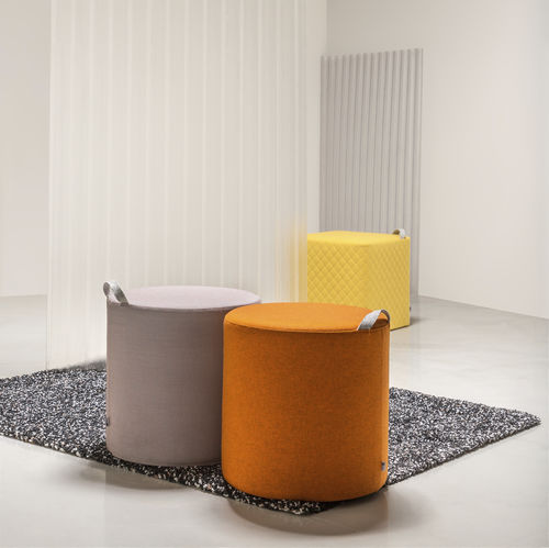 Pouf contemporain - MOVE - SilentLab - en tissu / rond / carré