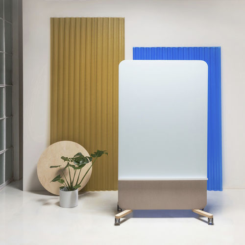 Séparateur acoustique - SHADE MARK - SilentLab - en tissu acoustique / en verre / pour bureau