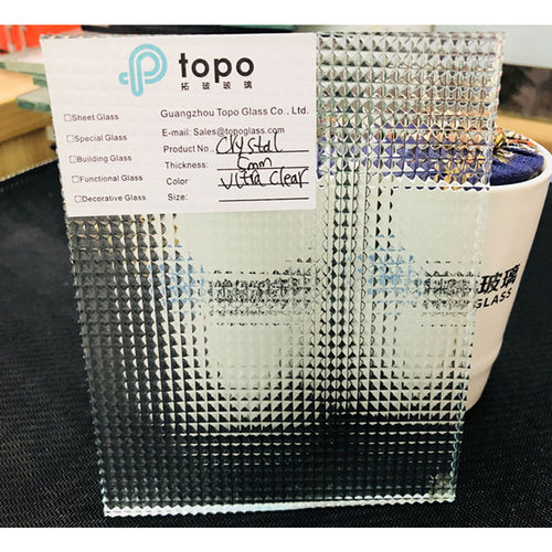 Panneau en verre à motif - CP-TP - Guangzhou Topo Glass Co., Ltd. - texturé / transparent / pour meuble