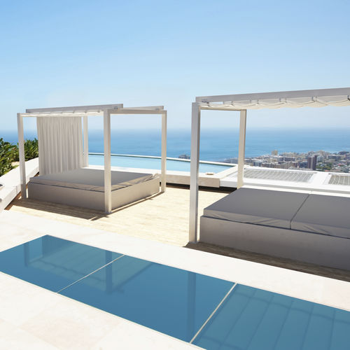 Pergola autoportée - CLIMA 120  - gaviota - en aluminium / à lames orientables