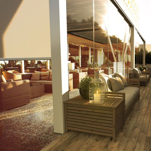 Pergola autoportée - CLIMATIKA - gaviota - adossée / en aluminium / à lames orientables