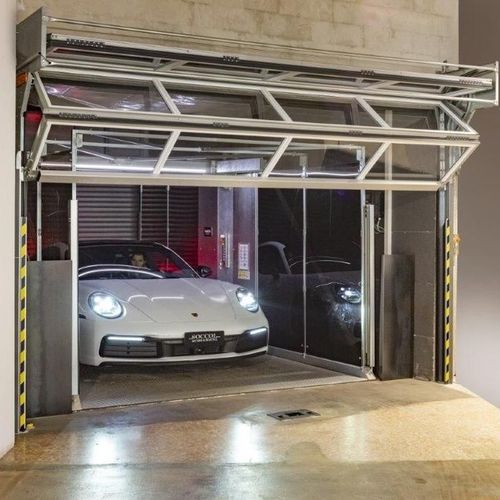 Porte d'ascenseur en métal - COMPACT - Rolflex - pliante / semi-vitrée / double
