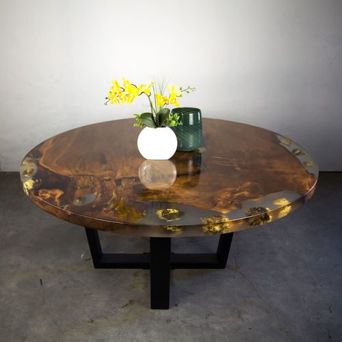 Table contemporaine - 220055 - Icewood - en bois / en résine / avec piètement en métal