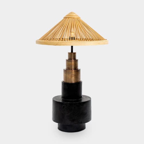 Lampe de table - OBORRO HITAM - Bambusa Bali - en bronze / en bambou / design original