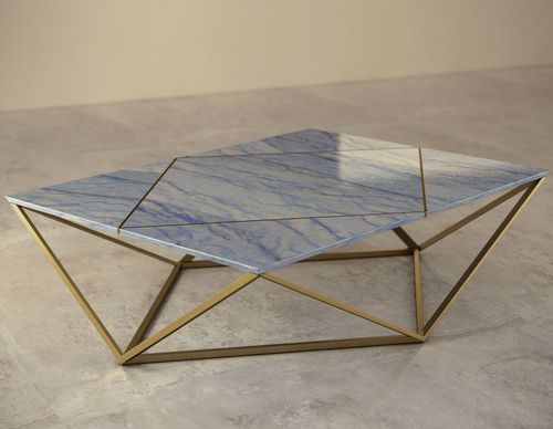 Table basse contemporaine - GIOVANNOZZI MARMI S.R.L. - en marbre / en quartz / avec piètement en laiton